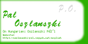 pal oszlanszki business card